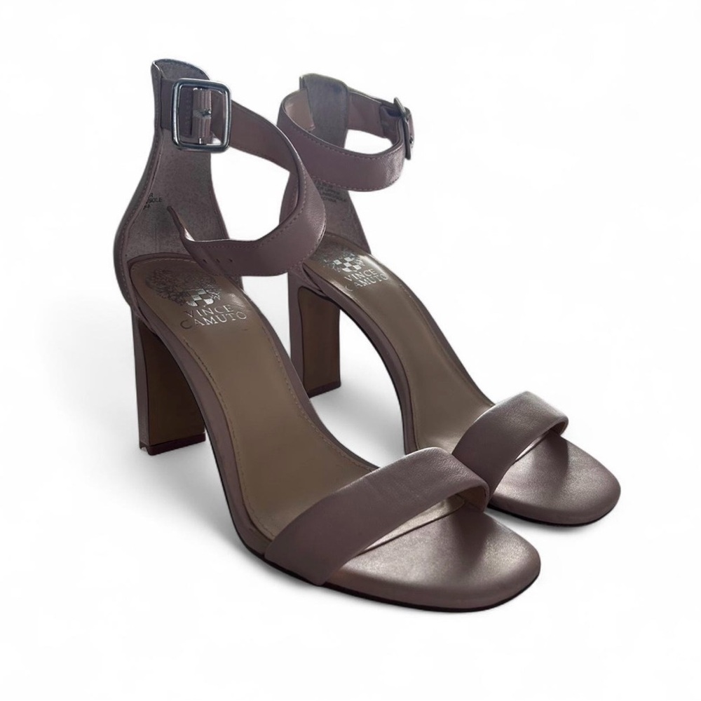 Vince Mauve Block Heel Sandals